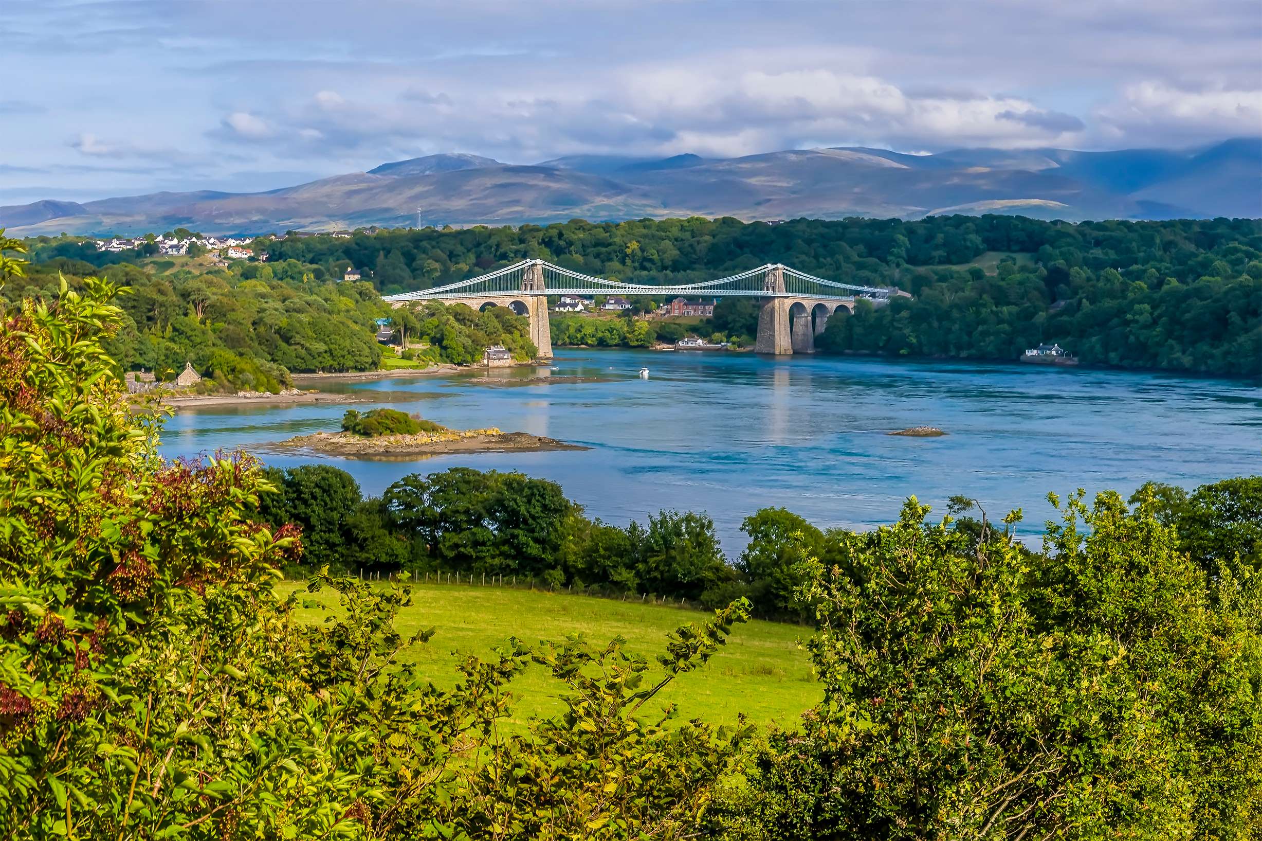 View of Menai Bridge in Anglesey