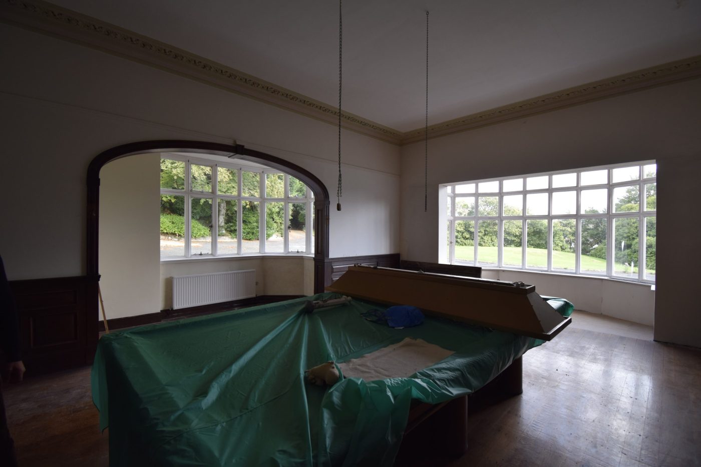 Craig y Don pre renovation ballroom to bay windows