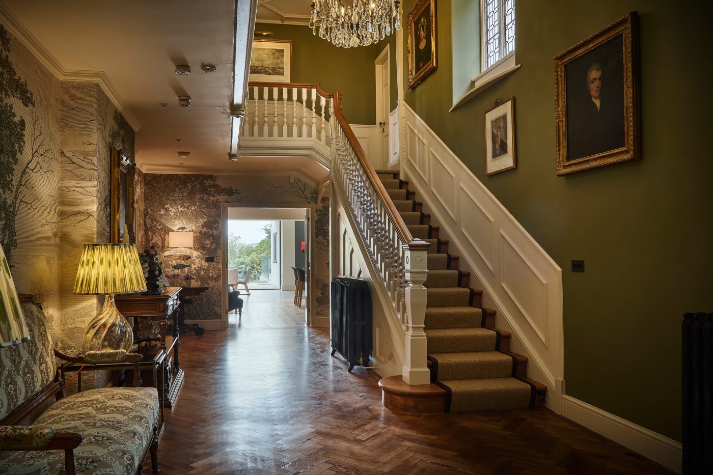Craig y Don staircase hall to stairs